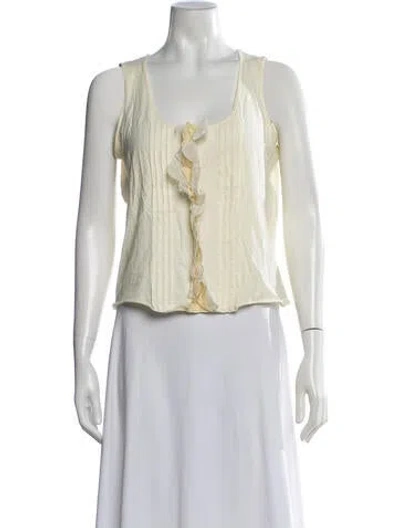 Pre-owned Miu Miu Vintage 2000's Top In Yellow
