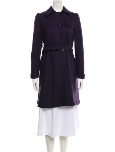 Pre-owned Miu Miu Vintage 2000's Trench Coat In Purple