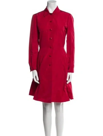 Pre-owned Miu Miu Vintage 2000's Trench Coat In Red