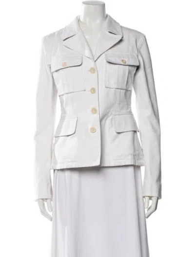 Pre-owned Miu Miu Vintage 2000's Utility Jacket In White