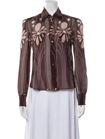 Pre-owned Miu Miu Vintage 2001 Blouse In Burgundy