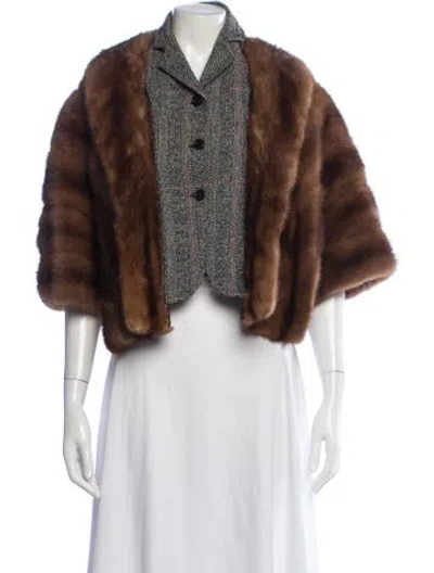 Pre-owned Miu Miu Vintage 2003 Fur Jacket In Brown/grey