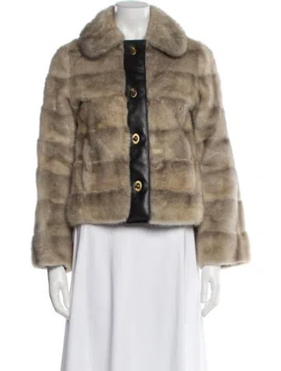 Pre-owned Miu Miu Vintage 2003 Fur Jacket In Neutral