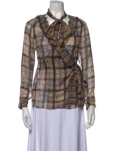 Pre-owned Miu Miu Vintage 2004 Blouse In Grey/neutrals