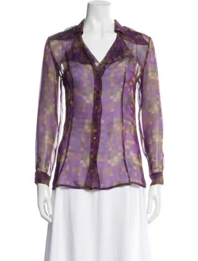 Pre-owned Miu Miu Vintage 2004 Blouse In Purple