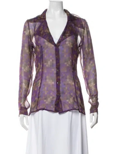 Pre-owned Miu Miu Vintage 2004 Blouse In Purple