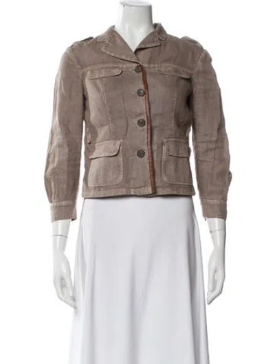 Pre-owned Miu Miu Vintage 2004 Denim Jacket In Neutral
