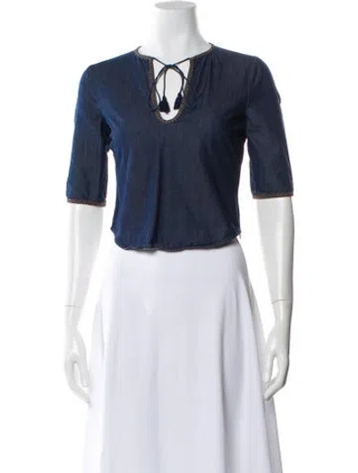 Pre-owned Miu Miu Vintage 2004 Top In Blue