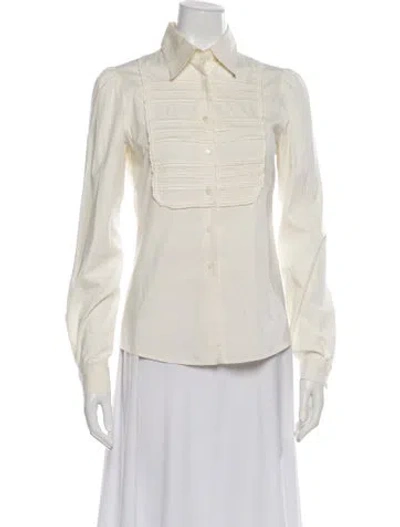 Pre-owned Miu Miu Vintage 2006 Button-up Top In Neutral