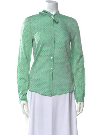 Pre-owned Miu Miu Vintage 2008 Blouse In Green/pink