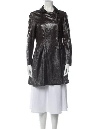 Pre-owned Miu Miu Vintage 2008 Trench Coat In Gray