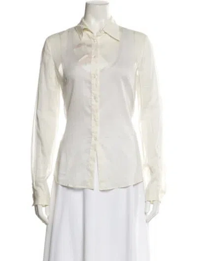 Pre-owned Miu Miu Vintage 2010 Button-up Top W/ Tags In Neutral
