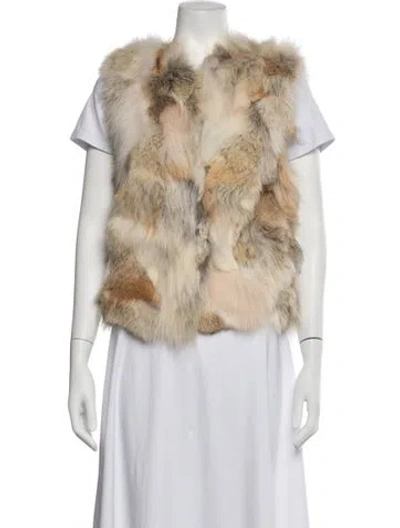 Pre-owned Miu Miu Vintage 2010 Fur Vest In Neutrals