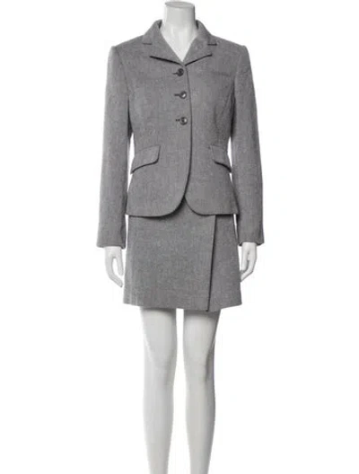 Pre-owned Miu Miu Vintage 2010 Skirt Set In Gray