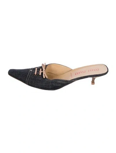 Pre-owned Miu Miu Vintage Denim Mules In Blue