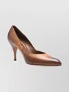 Miu Miu Ayers Vintage-effect Leather Pumps In Brown