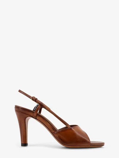 Miu Miu Vintage Leather Sandals In Brown