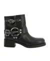 Miu Miu Leather Vintage-effect Ankle Boots 50 In Black