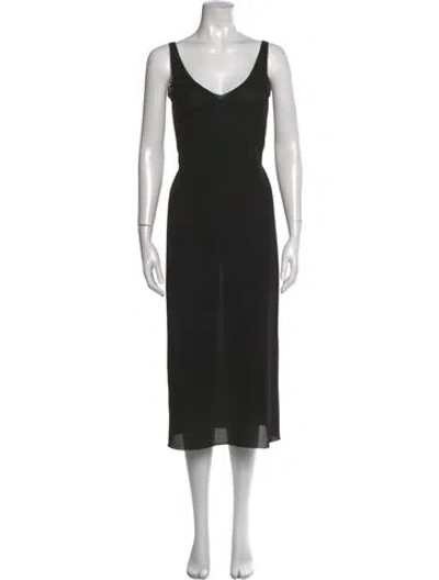 Pre-owned Miu Miu Vintage Midi Length Dress In Black