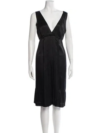 Pre-owned Miu Miu Vintage Midi Length Dress In Black