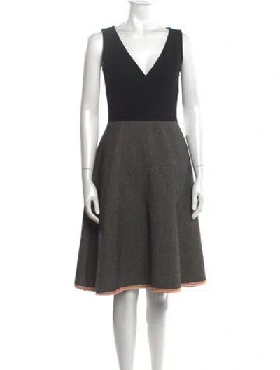 Pre-owned Miu Miu Vintage Midi Length Dress In Black