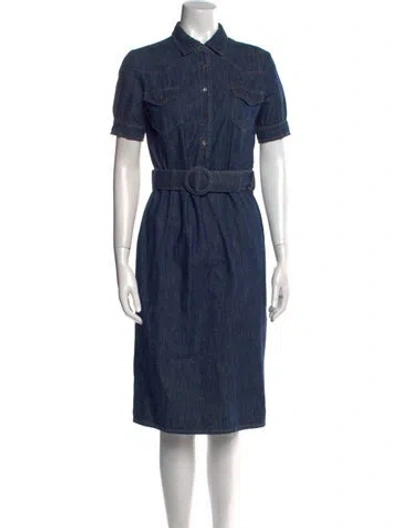 Pre-owned Miu Miu Vintage Midi Length Dress In Blue