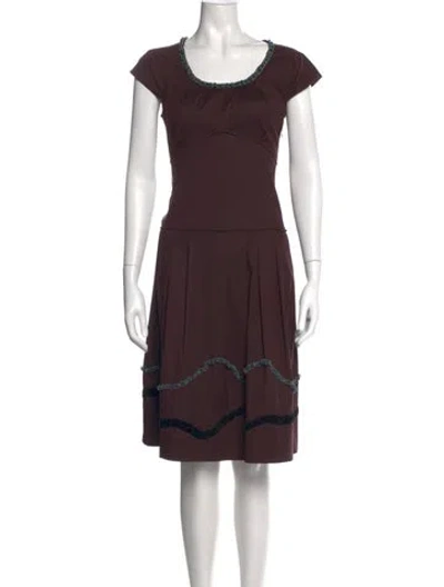Pre-owned Miu Miu Vintage Midi Length Dress In Burgundy