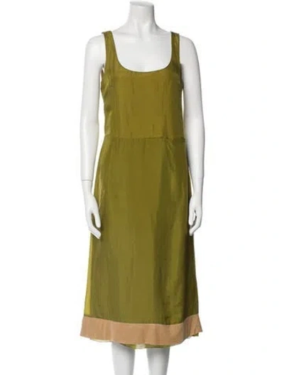 Pre-owned Miu Miu Vintage Midi Length Dress In Green