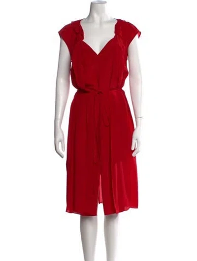Pre-owned Miu Miu Vintage Midi Length Dress In Red