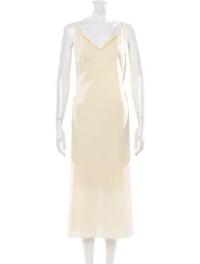 Pre-owned Miu Miu Vintage Midi Length Dress In Yellow