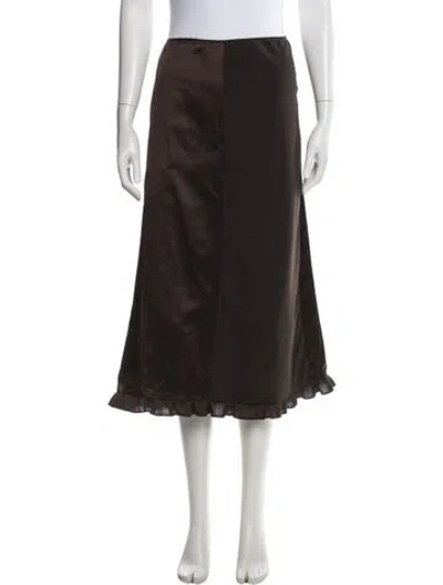 Pre-owned Miu Miu Vintage Midi Length Skirt In Green