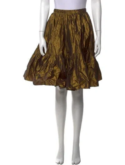 Pre-owned Miu Miu Vintage Midi Length Skirt In Green/metallic