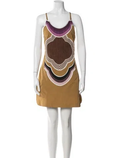 Pre-owned Miu Miu Vintage Mini Dress In Brown
