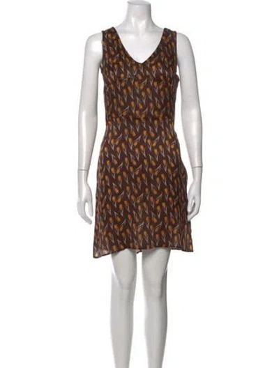 Pre-owned Miu Miu Vintage Mini Dress In Brown