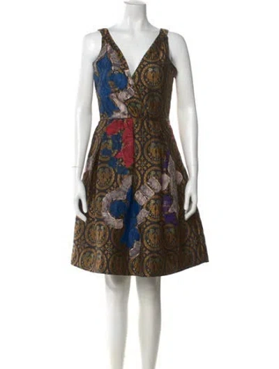 Pre-owned Miu Miu Vintage Mini Dress In Gold