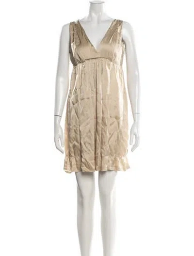 Pre-owned Miu Miu Vintage Mini Dress In Gold