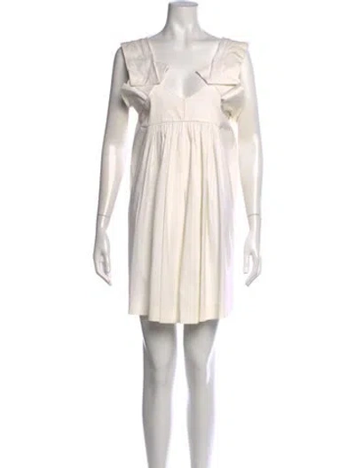Pre-owned Miu Miu Vintage Mini Dress In White