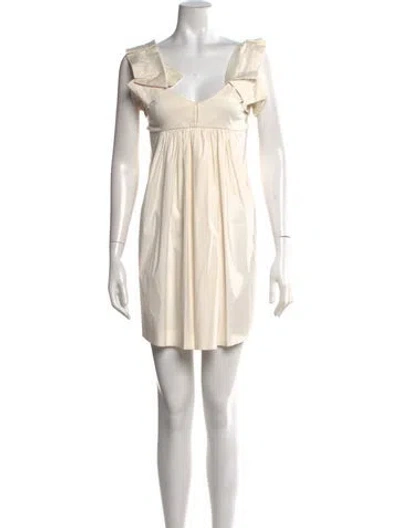Pre-owned Miu Miu Vintage Mini Dress In White