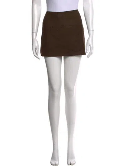 Pre-owned Miu Miu Vintage Mini Skirt W/ Tags In Brown