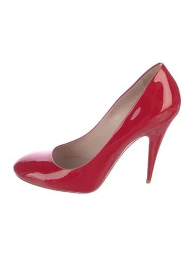 Pre-owned Miu Miu Vintage Patent Leather Pumps In Red