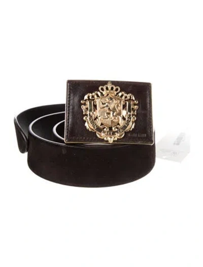 Pre-owned Miu Miu Vintage Signature Logo Belt In Brown
