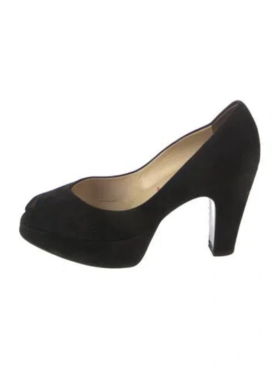 Pre-owned Miu Miu Vintage Suede Pumps In Black