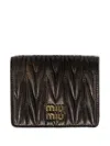 Miu Miu Vintage Treatment Matelassé Nappa Leather Small Wallet In Brown