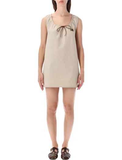 Miu Miu Vintage-inspired A-line Dress With Sleeveless Design In Transparent