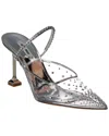 Miu Miu Vinyl & Leather Pump In Silver