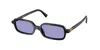 Miu Miu Violet Rectangular Ladies Sunglasses Mu 11zs 16k01o 51 In Black