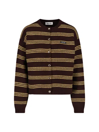 Miu Miu Cardigan Aus Schurwolle Und Kaschmir In Braun