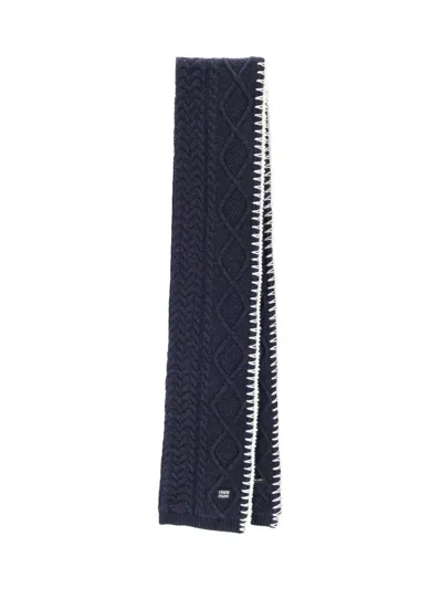 Miu Miu Virgin Wool And Cashmere Scarf In Blue
