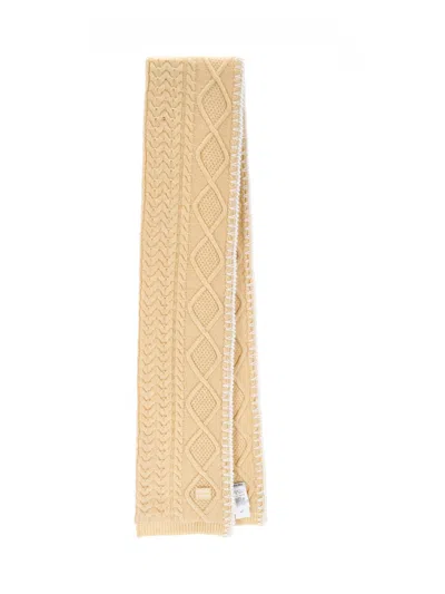 Miu Miu Virgin Wool And Cashmere Scarf In Cream