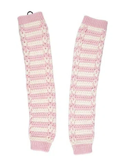 Pre-owned Miu Miu Virgin Wool Arm Warmers W/ Tags In Pink